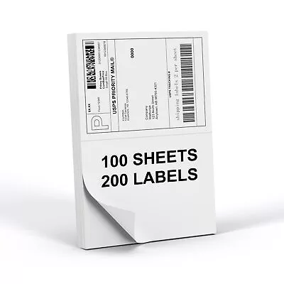 8.5  X 5.5  Shipping Labels 200 Labels Half Sheet Shipping Mailing Labels Fo... • $23.73