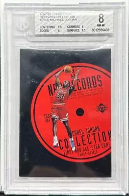 1997-98 Upper Deck Michael Jordan Records Collection #RC30 BGS 8 NM-MT Bulls • $160