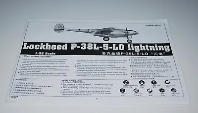 Trumpeter 02227 P-38l-5-lo ⭐parts⭐ Instruction Booklet 1:32 • $7.47