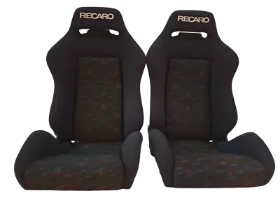 Pair Of Used Jdm Recaro Sr3 Confetti Bucket Sport Seats Racing Porche Honda Auto • $3682.80