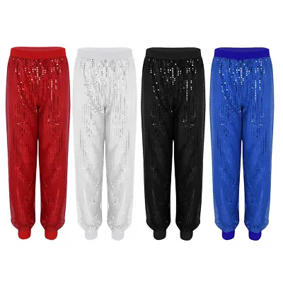 Women Sequin Shiny Sparkly Loose Harem Pants Hip-hop Jazz Dance Party Trousers • $8.71