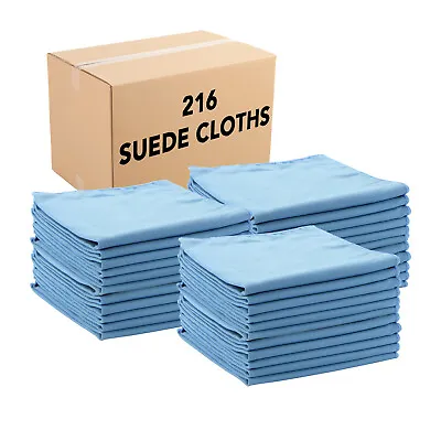 Glass Cleaning Microfiber Cloths (Bulk Case Of 216) 16x16 Blue Suede Towels • $259.99