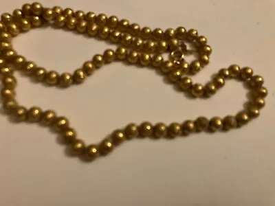 Vintage Estate Trifari Gold Tone Metal Bead Necklace • $9.99