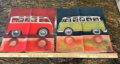 (2) VW Bus Pillow Cover With Animals- 17” X 17” V Dub Bus • $40