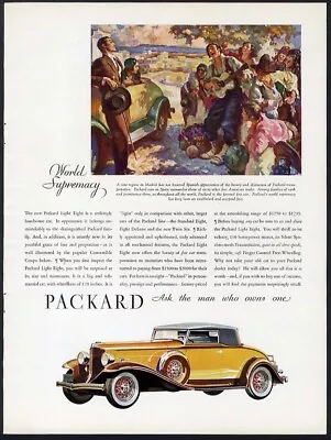 PACKARD Light Eight 1932 CONVERTIBLE COUPE Yellow Two Door SPAIN Travel • $9.95