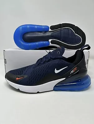 Nike Air Max 270 Midnight Navy Blue Orange Training Sneaker FD0279-400 Men Sizes • $113.32