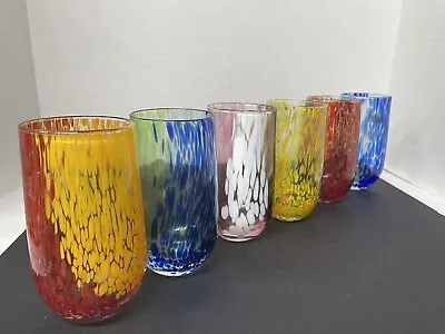 VTG (6) Murano Hand Blown Glass Tumblers. New As In Never Been Used. Gorgeous! • $295