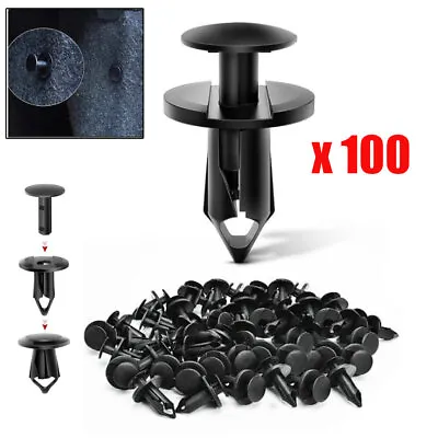 100x Plastic Fastener Clips Mixed Fairing Body Trim Panel Plug Kit Parts Black • $9.98