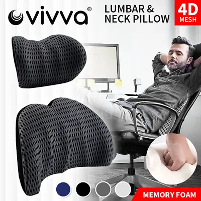 $19.88 • Buy VIVVA Memory Foam Lumbar Back Pillow Cushion Chair Car Support Home Office Seat