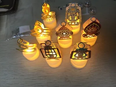 10pc Diwali Diya Decor Led Candle Light Art Hindu Deepavali Festival Night Light • $20.99