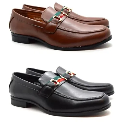 Mens Slip On Formal Casual Smart Loafers Italian Office Dress Wedding Work Shoes • £15.95