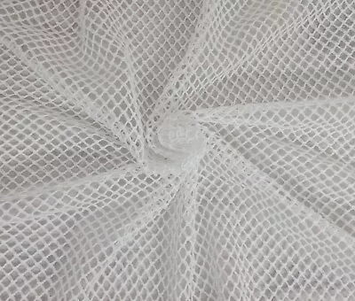 White 100% Cotton Fishnet Knit Fabric By The Yard 82 W 6/7/23 • $6.95