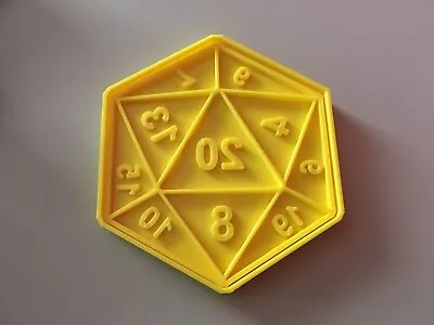 £4.99 • Buy 3D Printed Cookie Dough Cutter Biscuit Stamp D20 Dice - Dungeons And Dragons