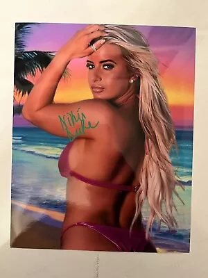 Nikii Duke Aka Ariel Sky Signed 8x10 Photo WOW AEW Autograph Green Paint Pen • $15