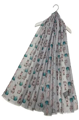 The Olive House® Womens Bunny Rabbit Scarf Grey • £8.99