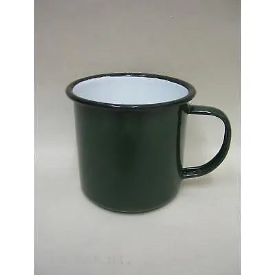 Falcon Genware Black Rim Enamel Tea Coffee Mug Green 140g 12.5oz 360ml 50018GR • £7.30