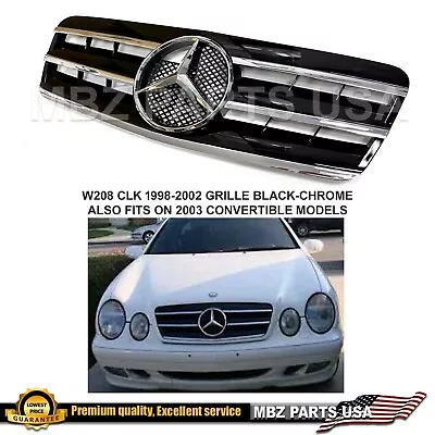 CLK55 CLK63 Grille W208 Black-Chrome AMG Star Mercedes 2002 2001 2000 1999 1998 • $129.99