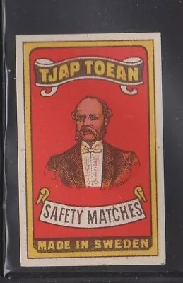 Swedish Matchbox Advertising Label- Tjap Toean Safety Matches • $3