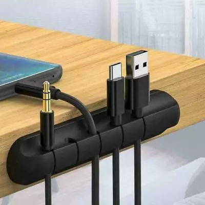 £3.26 • Buy Cable Clips Holder Silicone Desk Cable Winder Clips Organizer Cord Management .