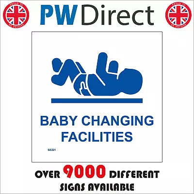 Ge221 Baby Changing Facilities Sign Cot Mattress Wipes Dummy Soother Diapers • £89.95