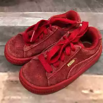Puma Kinder-fit Red Sneakers Baby Size 6c • £24.84