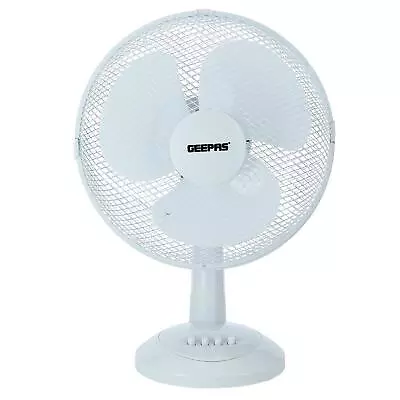 12 Inch Desk Fan Portable Worktop Table Fan 3 Speed Oscillating Air Cooling Fan • £16.99