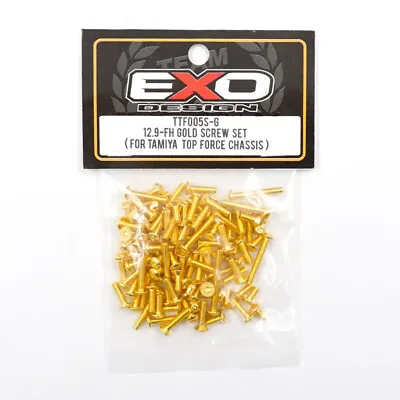 EXO Design 12.9 FH Gold Coating Screw Set For Tamiya 1/10 RC Top Force#TTF005S-G • $18.06