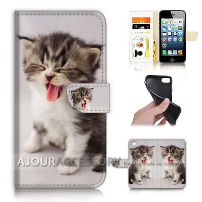 $12.99 • Buy ( For IPhone 6 Plus / 6S Plus ) Flip Case Cover AJ40253 Cute Pussy Cat