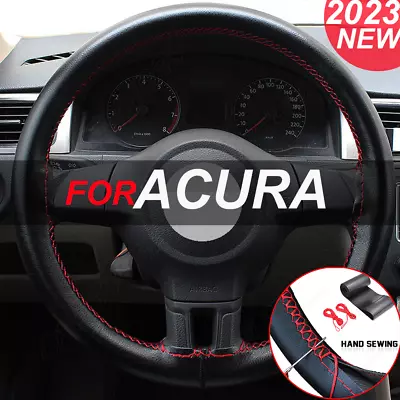 38cm 15  Steering Wheel Cover Faux Leather For Acura Red + Black Newest • $23.99