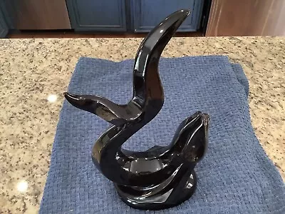 Haeger Ebony Black Ceramic 19  Flying Fish Vintage Art Pottery Sculpture • $145