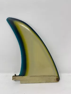 RARE Crazy Original Colorful Surfboard Fin Vintage Yellow Blue • $350