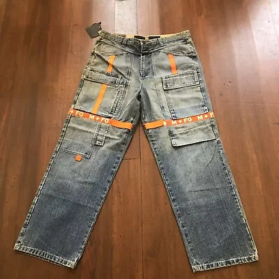 Vintage MarithÉ Francois Girbaud Orange Strap Jeans New W/ Tags Waist:40 Ins:34 • $155