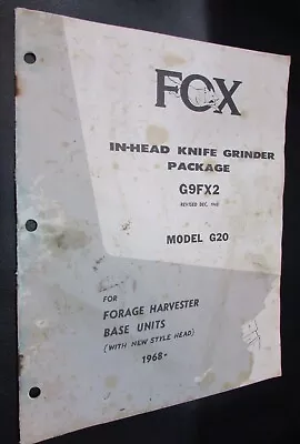 $15 • Buy 1968 Fox Tractor Koehring Appleton WI Forage Harvester In-Head Knife Grinder Bk