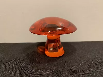 Vintage Orange Viking Glass Mushroom Persimmon 3” With Sticker !! • $269.99