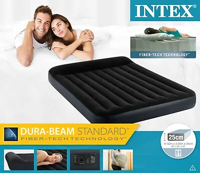 INTEX Queen Inflatable Air Bed With Electric Pump Double Airbed Mattress 64150 • £59.99