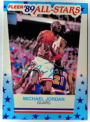 1989 Fleer All-Stars Sticker #3 Michael Jordan Autograph Signed Chicago Bulls • $1800