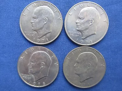 4 Eisenhour Silver Dollars 1971 & 1978 • $7.50