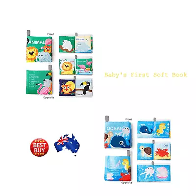 Soft Cloth Books For Baby With Rustling Sound - Animals Ocean Series AU • $4.99