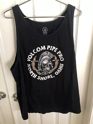 Volcom Pipe Pro Banzai Pipeline North Shore Oahu 2018 Black XL Tank Top FastShip • $29.95