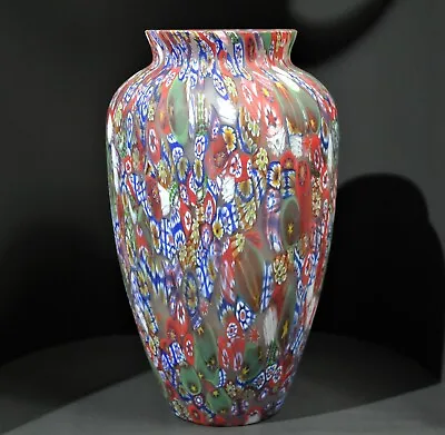 Murano Italian Millefiori Cane Art Glass Vase Mid-20th Century • $595