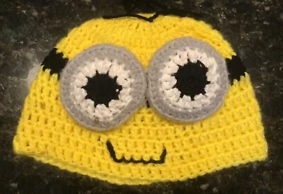 Despicable Me Minion Handmade Yellow Yarn Knit Youth Toddler Cap Beanie • $14.99