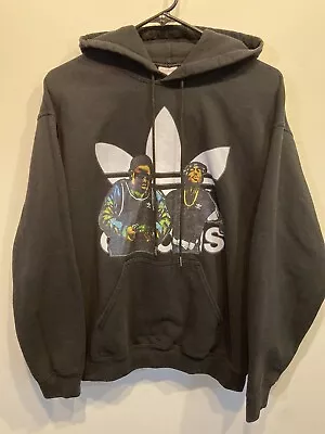 Black Adidas Hoodie Tupac & Notorious B.I.G. Biggie Smalls Men's: Medium • $30