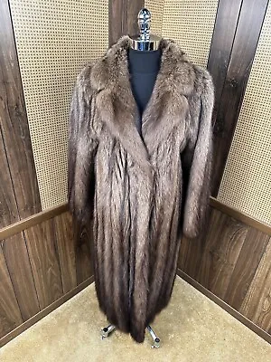 Beautiful Vintage Full Length 46” Fisher Sable Fur Coat Jacket Size Medium 8-10 • $1495