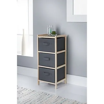 Pine Chest Of Drawer Grey Spaceways Bedside Table Drawers Canvas Lightweight • £32.99