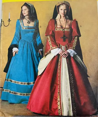 McCall's 3282 Tudor Dress Costume Pattern Hood Gable Headpiece 18 20 22 Princess • $24.99