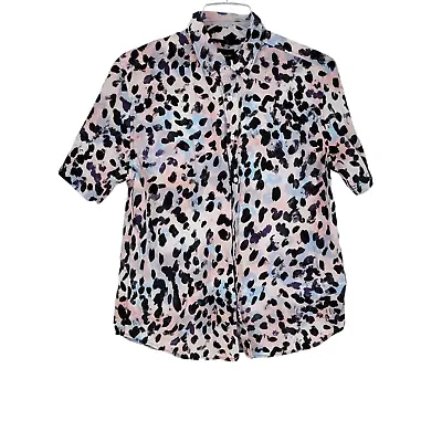 Original Use Multicolor Short Sleeve Button Up Shirt Cotton Large Leopard • $14.41