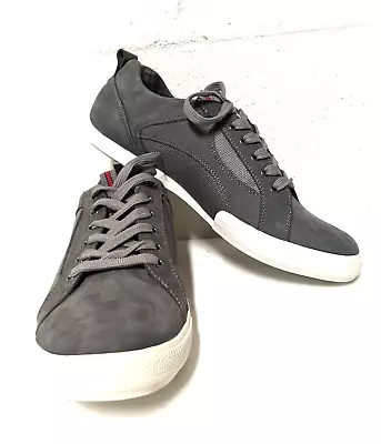 Muk Luks Men's Size 13 Gray Cow Leather Lace-Up Pull Tab Sneaker Shoes Low Top • $26.99