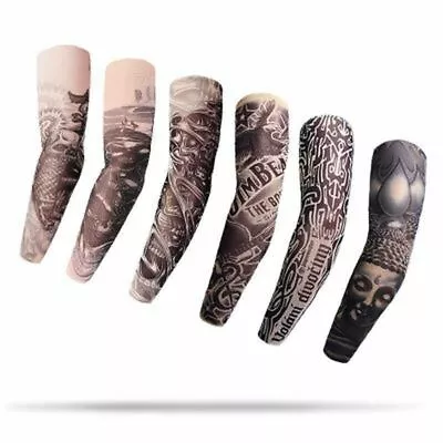 Cycling Tattoo Printed Arm Sleeves Basketball Bike 3D Compression Arms Warmers • $17.43