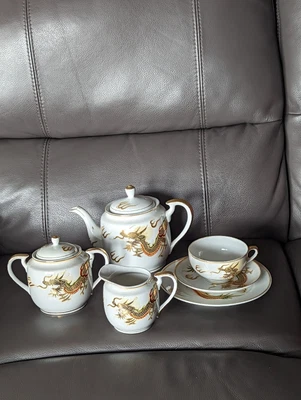 £250 • Buy Japanese Yamasan China Lithopane Dragon Geisha Theme Tea Set Hand Painted. 