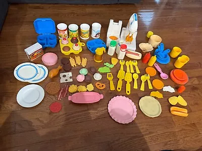 Fisher Price Fun With Food  Dishes Utensil Condiment Restaurant Kitchen Chef Lot • $99.99